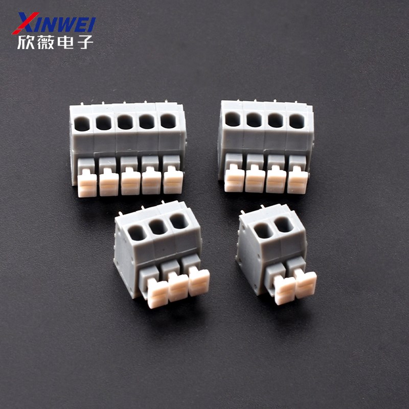 弹簧式PCB接线端子KF235-3.81MM/KF235-5.0MM铜环保免螺丝按压式 - 图2