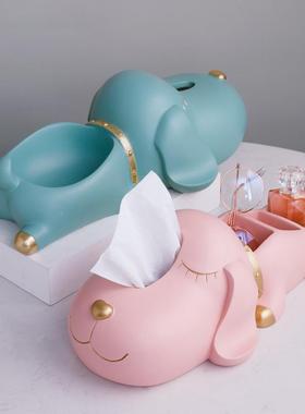 创意狗狗纸巾盒居摆件客TDE厅茶玄关装树饰品轻奢脂家饰品钥匙收