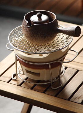 围炉罐罐煮茶器侧把茶壶粗陶瓷户外小茶炉子烧家用W炭火室内电陶