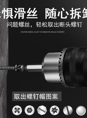 断头螺丝取出器修滑丝滑牙取螺丝拆除工具起子双头断丝取丝器套装