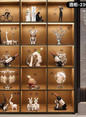 轻HBH-D27奢柜酒装玄饰品家居客厅关电视柜餐边柜摆件现代办高档
