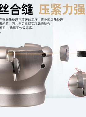 瓦洛克山特刀片专用RCKT1204数控铣刀盘R5 R6 R8铣刀盘R200刀头