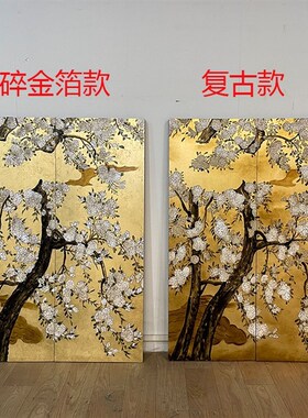 远雄漆艺定制手绘高档金箔画装饰画客厅挂画背景墙木板画中式漆画