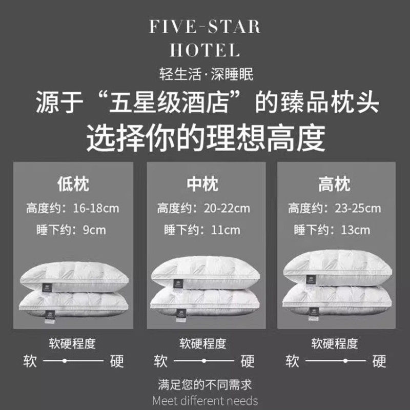 德国Countlre希尔顿五星级酒店羽绒枕头一对鹅绒枕头芯助睡眠专用,淘宝优惠券,粉丝福利购,淘宝优惠卷