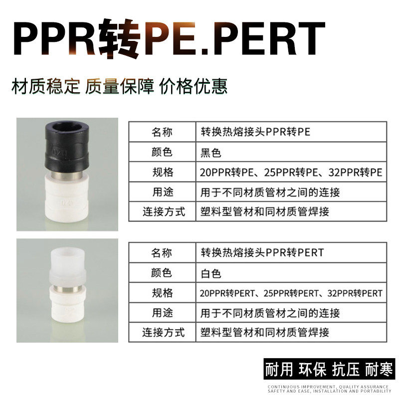 4/6分1寸PPR转接头转换PE/PERT直接20/25/32/40/50/63PPR水管配件,淘宝优惠券,粉丝福利购,淘宝优惠卷