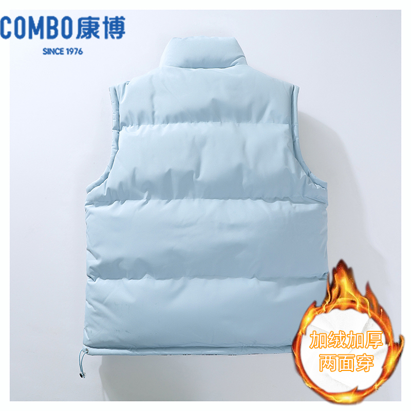 康博男时尚百搭双面穿马甲冬季新款休闲简约运动潮流保暖舒适上衣 - 图2