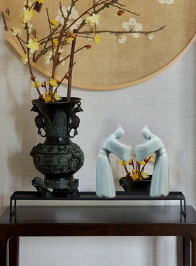 礼义之邦现代中j式陶瓷摆件古典人物装饰品客厅玄关雕塑工艺品摆