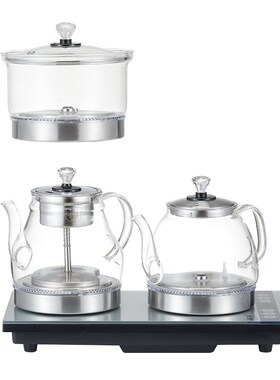 茶具玻璃茶桌茶炉茶盘壶烧家用水壶镶H嵌功夫配件全自动套装上水