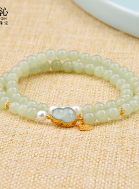 【福禄吉祥】和田玉翡翠葫芦手串