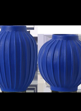现代简约白色蓝色磨n砂陶瓷花瓶客厅样板间花插花器饰品摆件花瓶