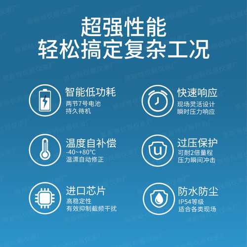 莱斯特精密数字压力表 高精度数显压力表 正负压 真空数显压力表 - 图1