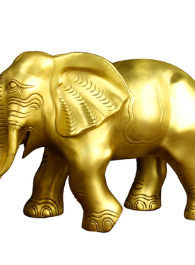 加重版铜大g象摆件 铜吸水象摆件一对