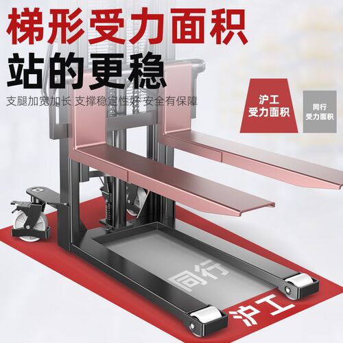 沪工手动叉车液压铲车堆高车1吨3吨半电动叉车2吨手推升降搬运车 - 图1