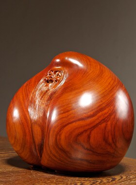 花梨木雕刻e寿桃老寿星公摆件实木送长辈老人祝寿生日红木工艺礼