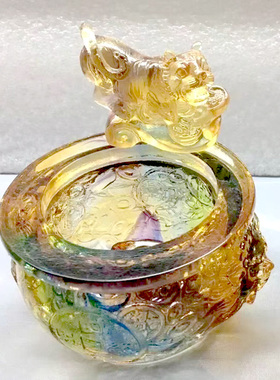 12生肖琉璃聚宝盆居家客厅摆件办公F前台桌面摆放装饰送礼招财礼