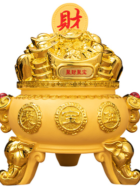 财富聚宝盆存钱罐搬家礼物客厅乔迁新居送M人实用礼物摆件高档招