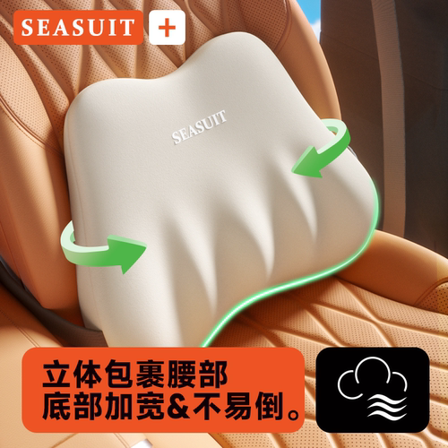 汽车腰靠头枕套装开车护腰久坐神器车载座椅支撑靠垫四季通用腰枕 - 图1