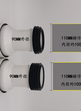 墙排后排马桶排污管密封圈排水管皮套皮圈橡胶皮垫出水管直管胶垫