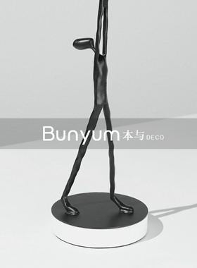 创意放飞气球人物摆件样板间z软装家居电视柜工艺品雕塑饰品