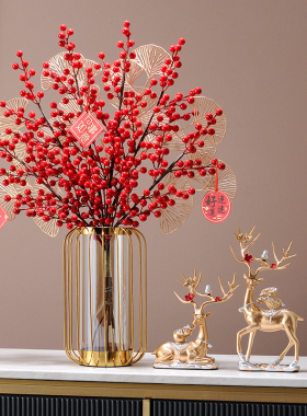 轻奢玻璃花瓶电视柜摆o件创意客厅乔迁新居之喜元宵装饰品桌面摆