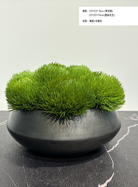 新中式样板房花艺  酒店餐厅y民宿客厅茶几绿植石竹苔藓软装饰品