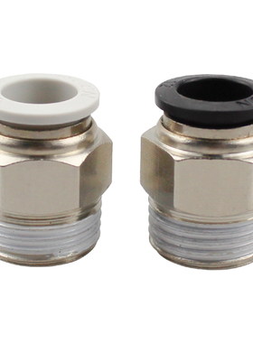 黑色气动快插快速PU气软管接头PC8mm-02螺纹直通6-1/10-3/12-4/M5