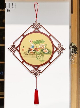中国结大挂件新中式花鸟装饰画入户玄关挂饰客厅餐厅装扮乔迁之喜