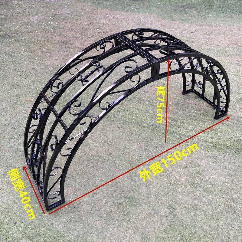 铁艺拱门花门架垛蔷顶部庭别墅F76TS6MH爬藤架子薇院小区门柱半圆 - 图0
