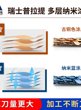 65度钨钢铣刀4刃平底涂层cnc数控刀具加长55度60度钨钢合金立铣刀