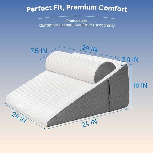 三角靠背可拆洗靠三沙发角床头枕套装理斜坡半卧靠背垫护腰枕护躺 - 图1