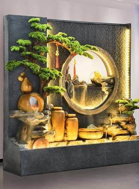 水庭幕墙流水屏公司玄tb-77014关隔假断室风内外院鱼池山瀑布喷泉