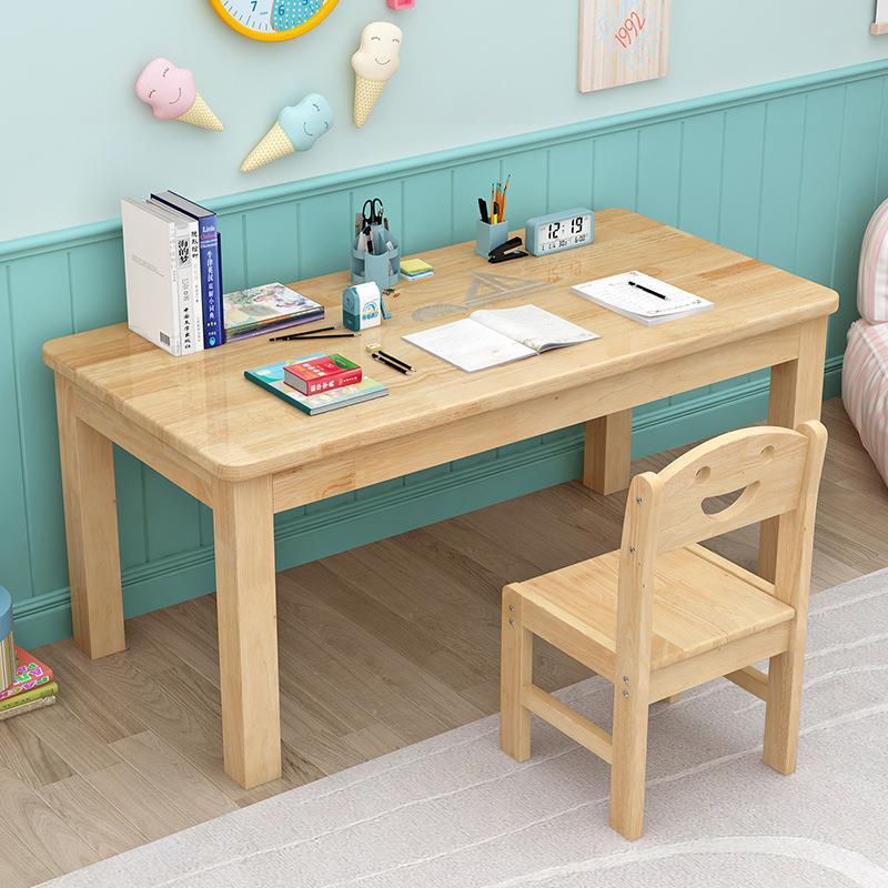 Children's solid wood desk, children's special table, primary school student writing table, home desk and chair combination, morning class 023 garden table