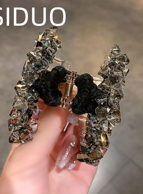 手工缠绕水晶中号鲨鱼夹发量少