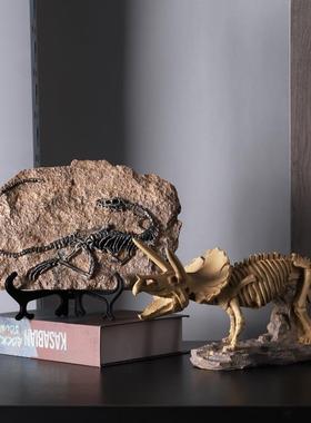 怀旧恐龙化石创意模型装饰电视柜办公室书柜小装饰品覆古工艺品