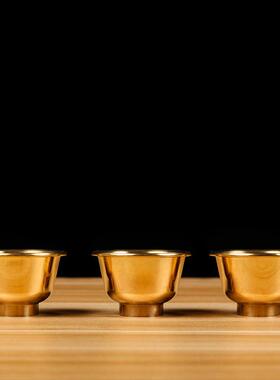 光身纯黄铜供杯圣水杯供佛杯供酒杯茶杯居家用品供奉贡台摆件