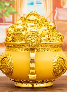 聚宝盆装饰品大尺寸幸运开幕礼品实用办公室客厅酒柜装饰存钱罐