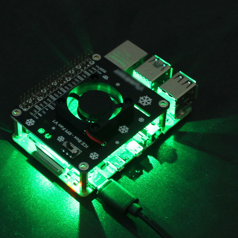 树莓派4代 散热风扇模块 Raspberry pi 3B+/4B 炫光LED风扇扩展板 - 图1