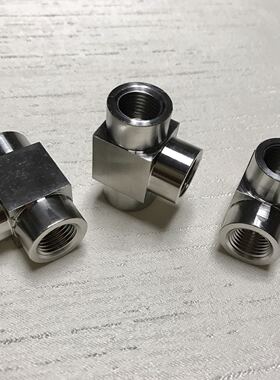 G1/4-M14x1.5-G1/4 不锈钢内螺纹三通接头 两边G1/4 中间M14x1.5