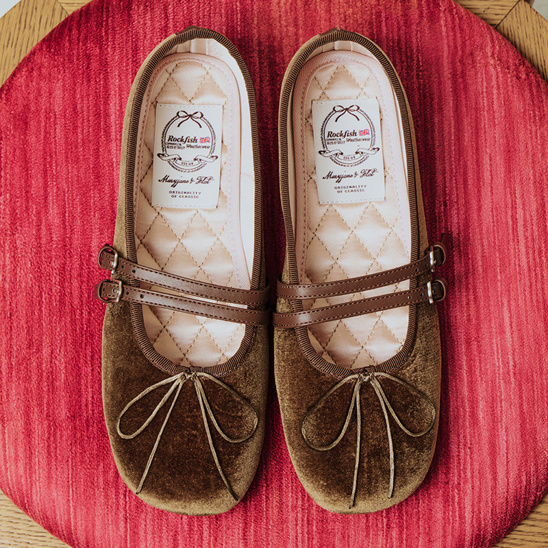 RockfishWeatherwear春季复古平底天鹅绒方头双带玛丽珍鞋女鞋,淘宝优惠券,粉丝福利购,淘宝优惠卷