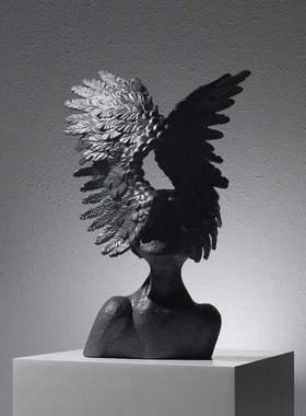 简约创意艺术人物雕塑t摆件软装饰品样板房间家居玄关柜摆设