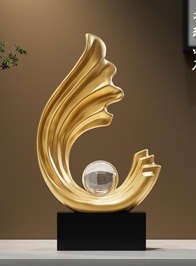 风生水起摆件高级感客厅招财电视柜酒L柜装饰品轻奢办公室艺术