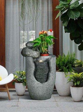 流水生财摆件喷泉客厅阳台户外庭院花园循环水系落地景.观家居装