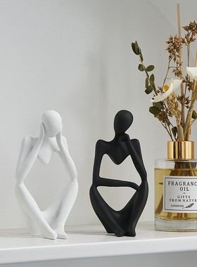 简约抽象艺术人物摆件家居卧室办公室桌面O装饰工艺品创意摆设