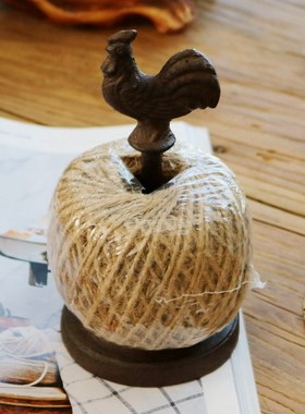 复古怀旧创意f田园铸铁工艺品铁艺线球摆件家居庭院装饰品摆设