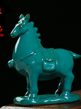 陶瓷唐马摆件马到成功创意家居客厅玄关酒L店会所装饰桌面开业礼