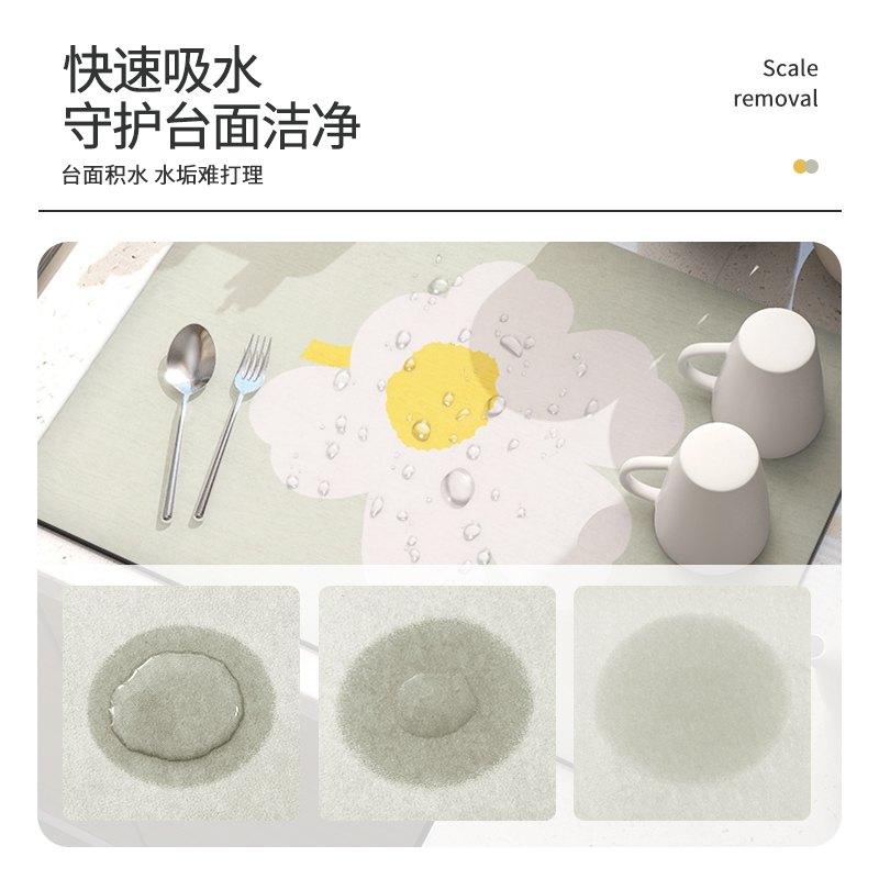 厨房沥水垫台面硅藻泥吸水防烫锅垫隔热垫K吧台杯垫碗盘干燥速干 - 图0