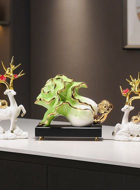 招财白菜摆件开业礼品百财装饰品客E厅电视柜酒柜乔迁店铺开店礼