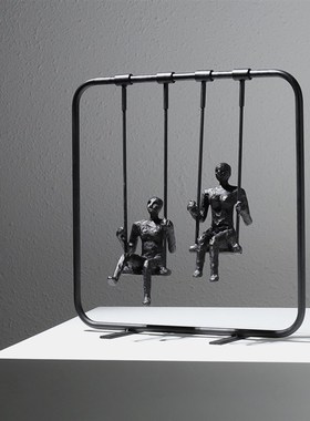 简约轻奢人物创意工艺品摆件售楼处H样板房间家居客厅软装饰品