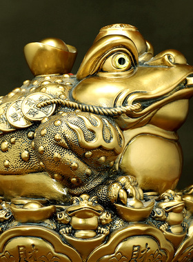 八方招财聚宝盆金蟾摆件客厅办公室蟾蜍装N饰品店铺乔迁开业礼物