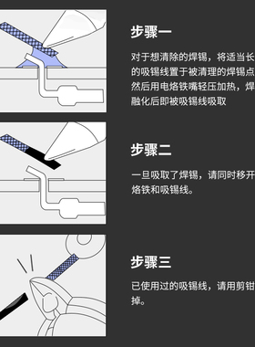 鹿仙子吸锡线吸锡带2015除锡带去除焊接点焊盘锡渣3015拆锡工具